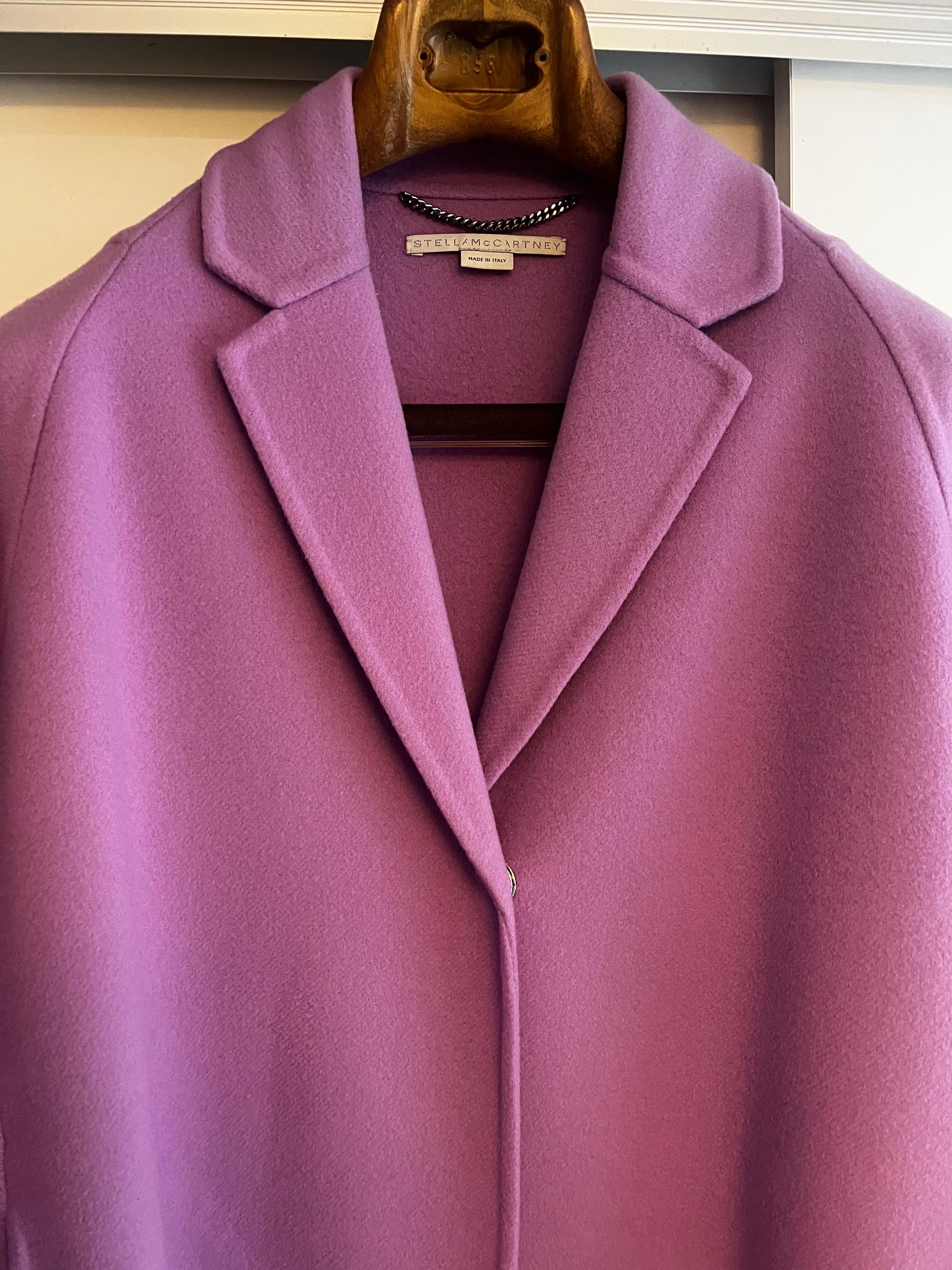 Stella McCartney Purple Wool Overcoat