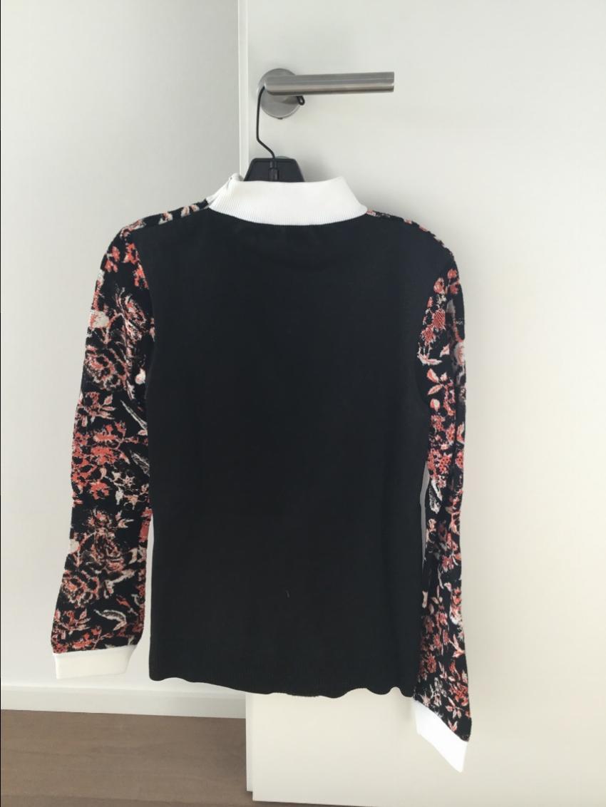 JW Anderson Black Multicolor Floral Mock Neck Sweater