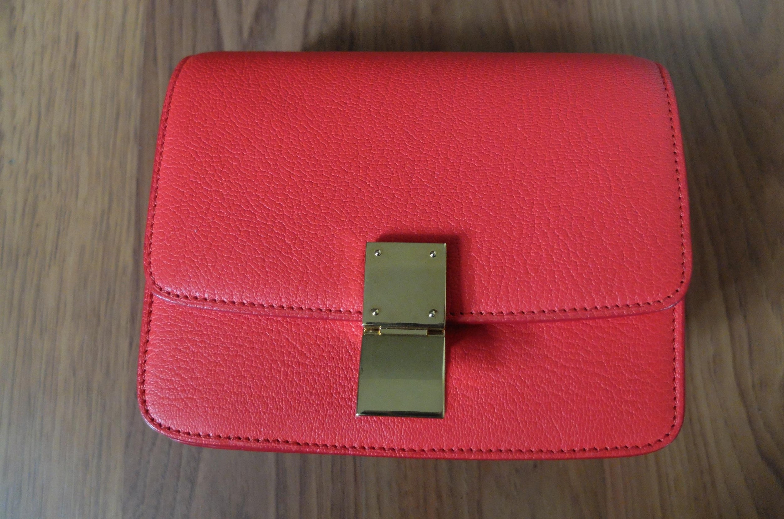 Celiné Red Leather Classic Mini Box Bag