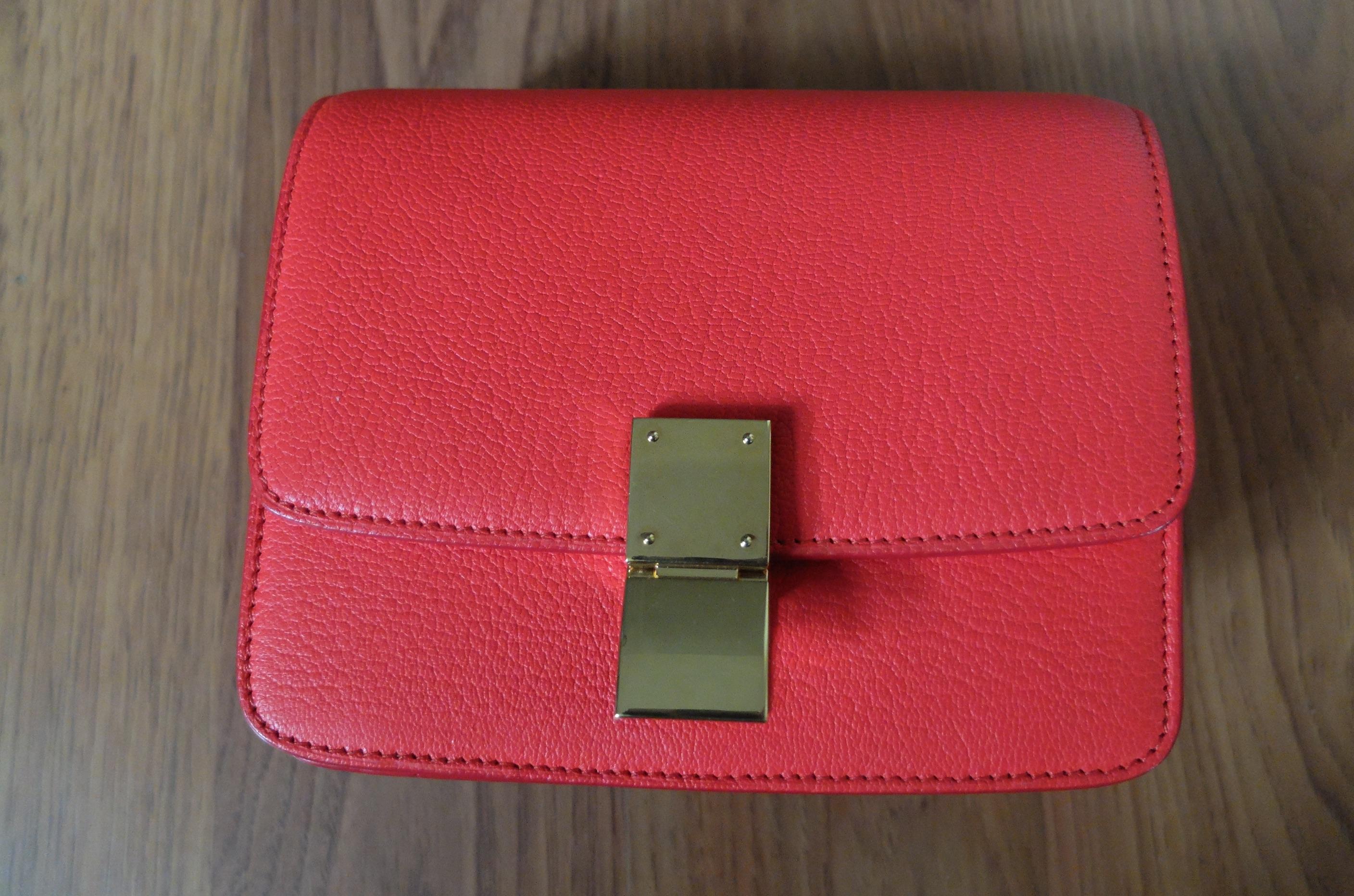 Celiné Red Leather Classic Mini Box Bag