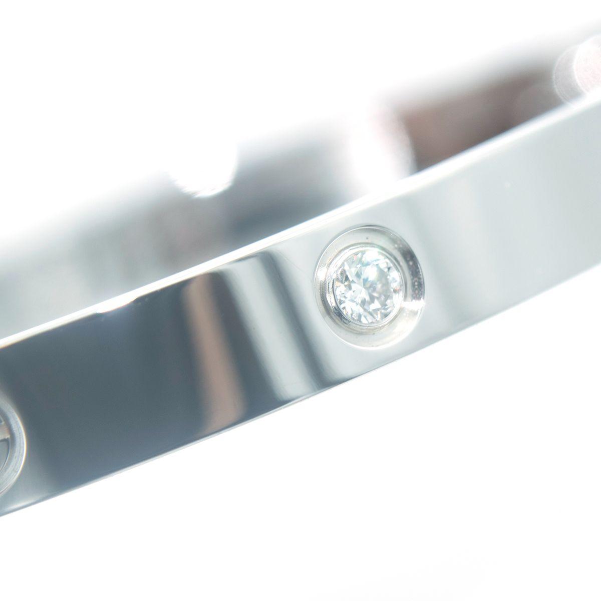Cartier Medium White Gold and Diamond LOVE Bracelet with Box And Papers19
