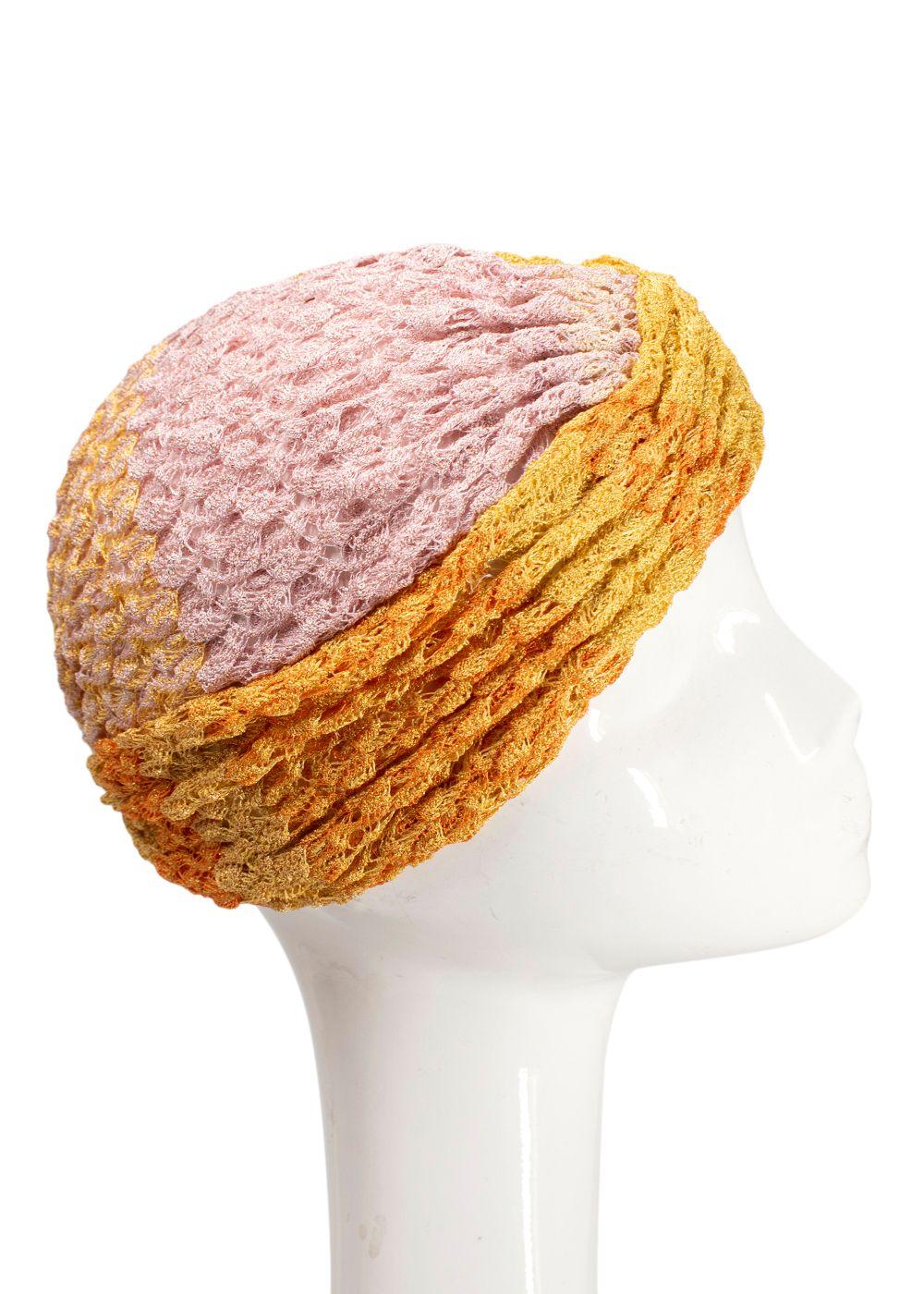 Missoni Yellow & Pink Metallic Knit Turban