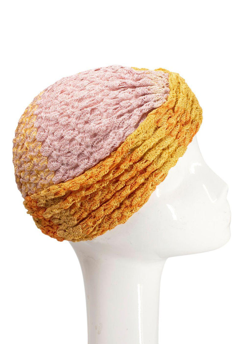 Missoni Yellow & Pink Metallic Knit Turban