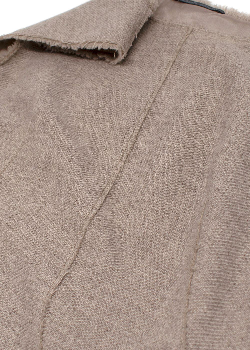 Alberta Ferretti Taupe Wool Midi Dress