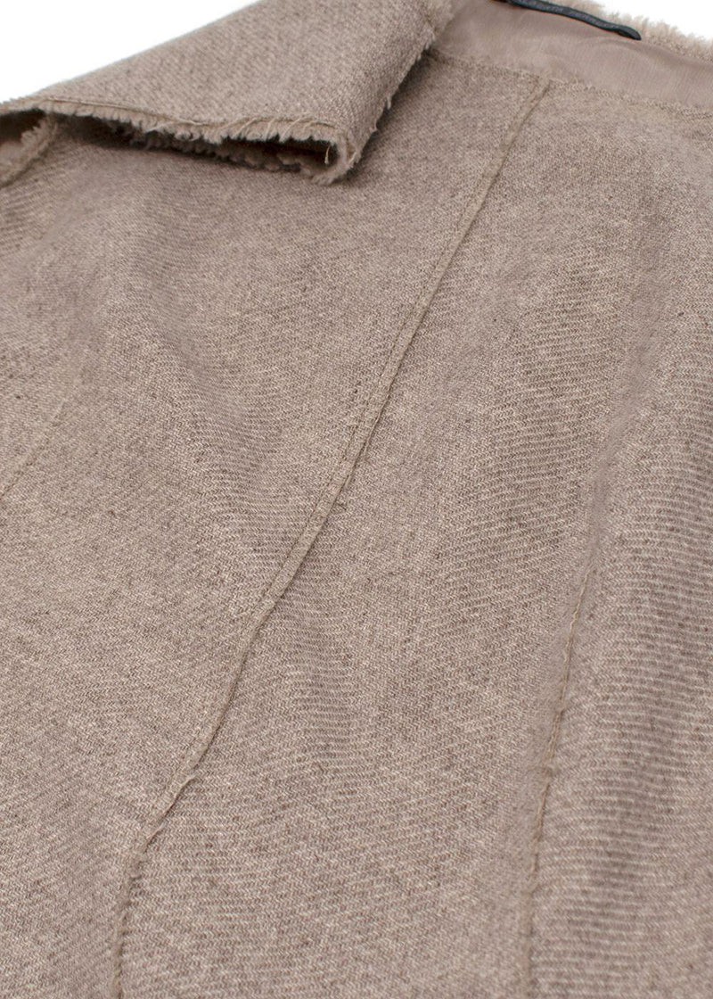 Alberta Ferretti Taupe Wool Midi Dress