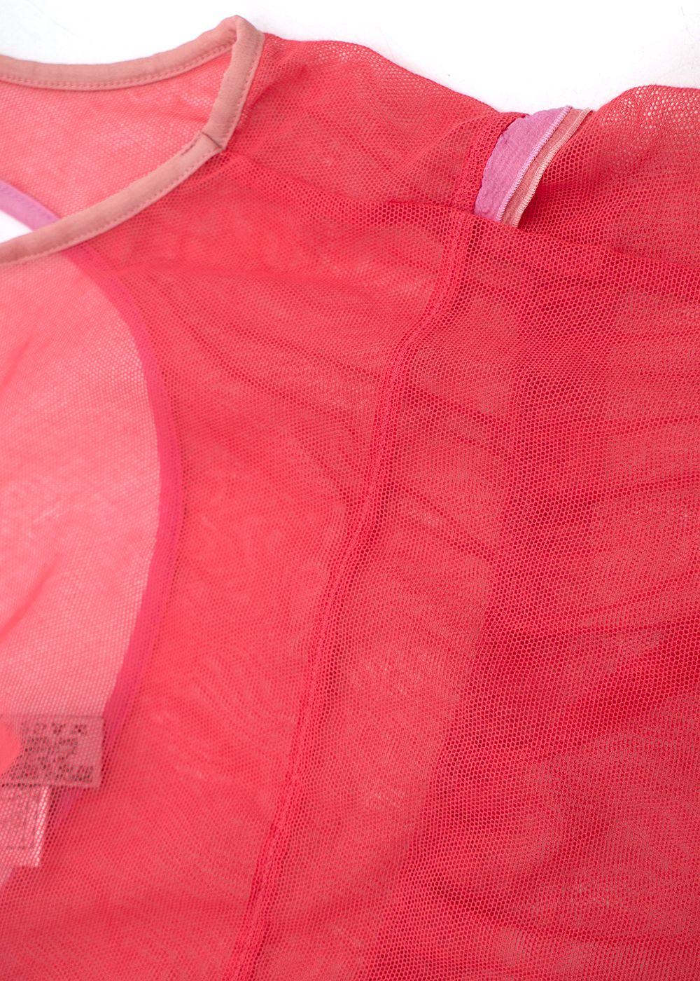 Chanel  Pink and Nude Sheer Net Double Top