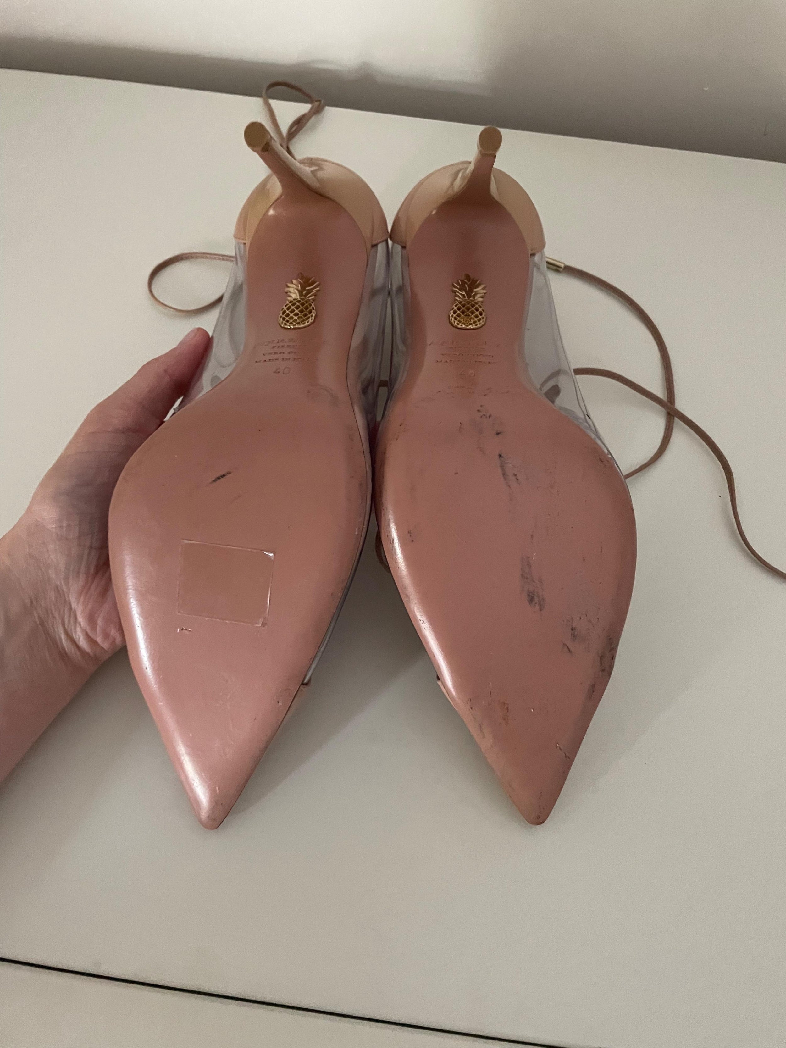 Magic 105 Lace-up Leather And Pvc Pumps