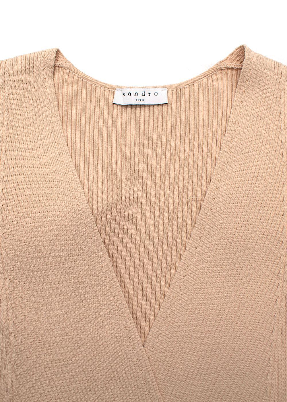 Sandro Neutral Beige Texturiertes Jacquard-kleid Dress
