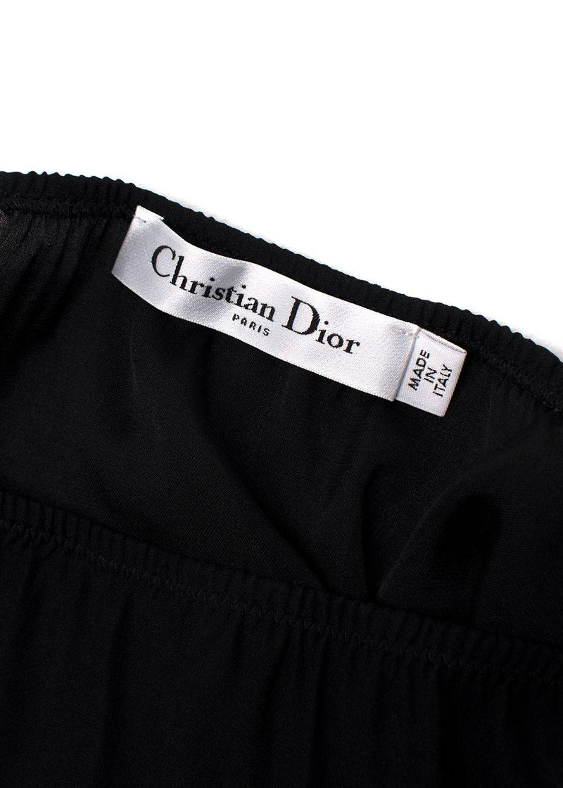 Dior Mesh Knit Black & Raspberry Midi Skirt