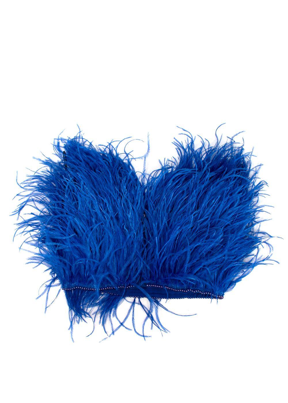 The Attico Electric Blue Feather Tube Top