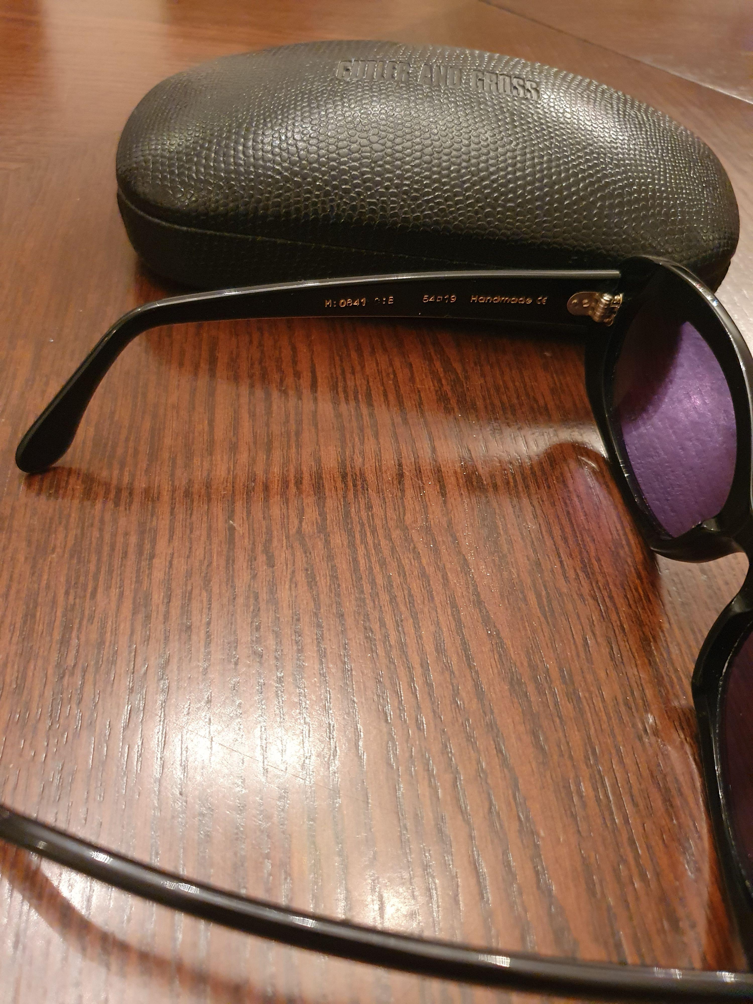 Black acetate oval sunglasses