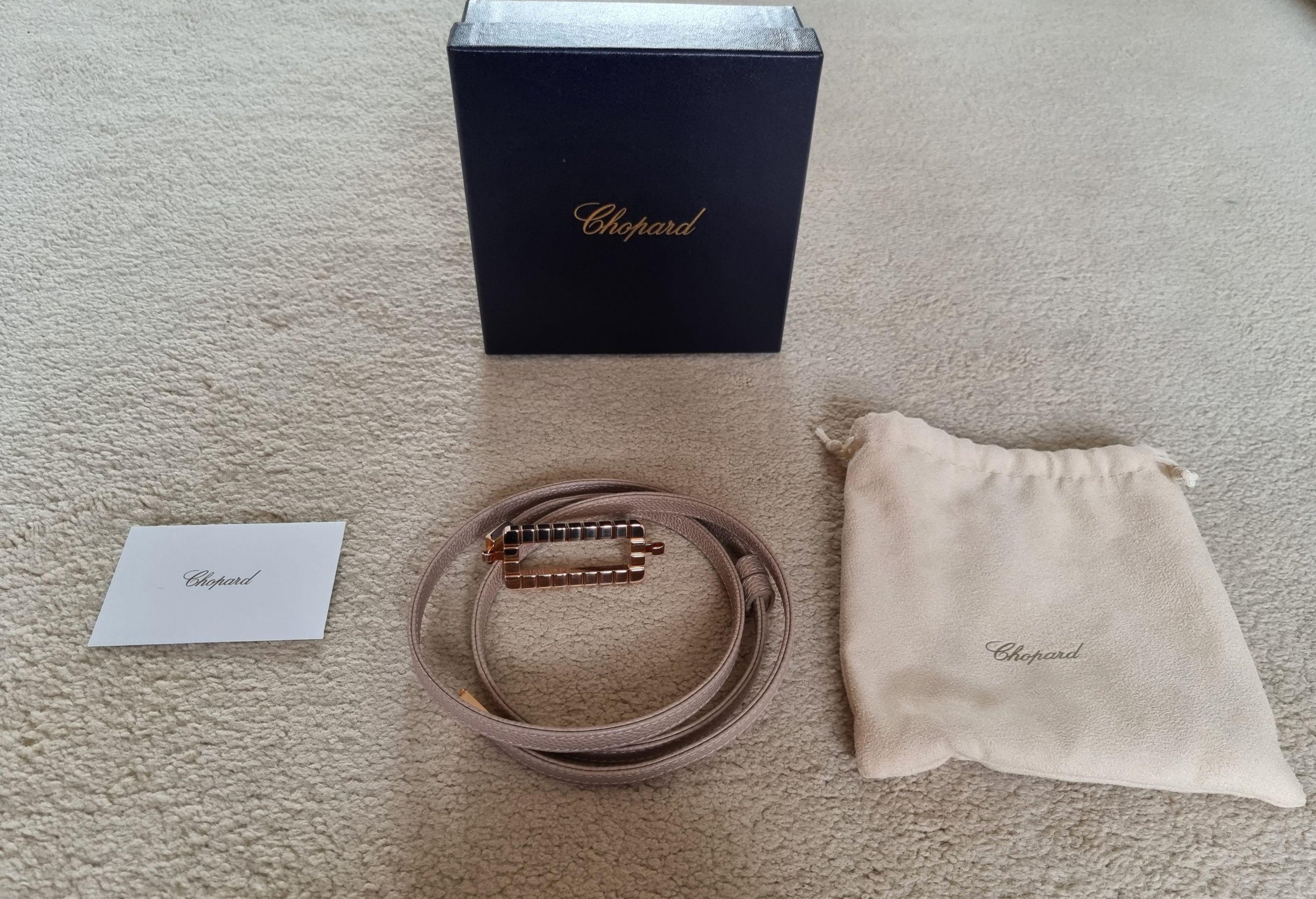Rose Gold Taupe Ice Cube Belt