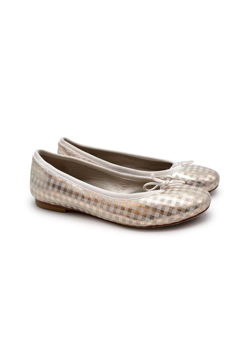 Kids 34 plaid ballerinas
