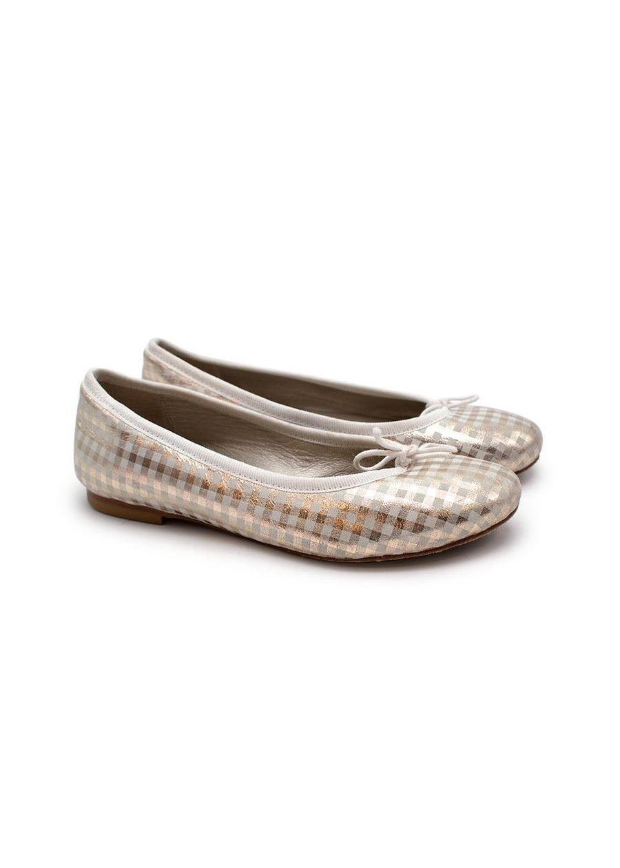Kids 34 plaid ballerinas