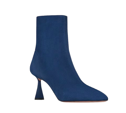 Aquazzura Blue Suede Amore Bootie 75