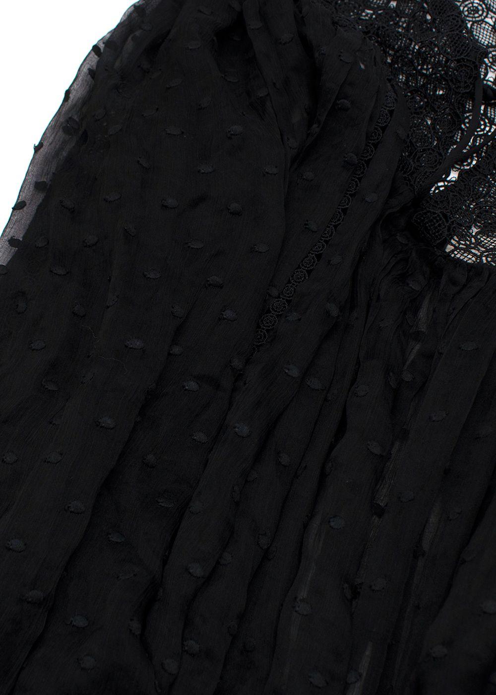 Zimmermann Black Sheer Chiffon Polka Dot Dress