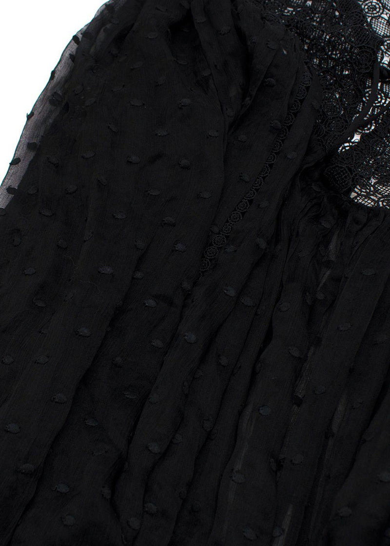Zimmermann Black Sheer Chiffon Polka Dot Dress