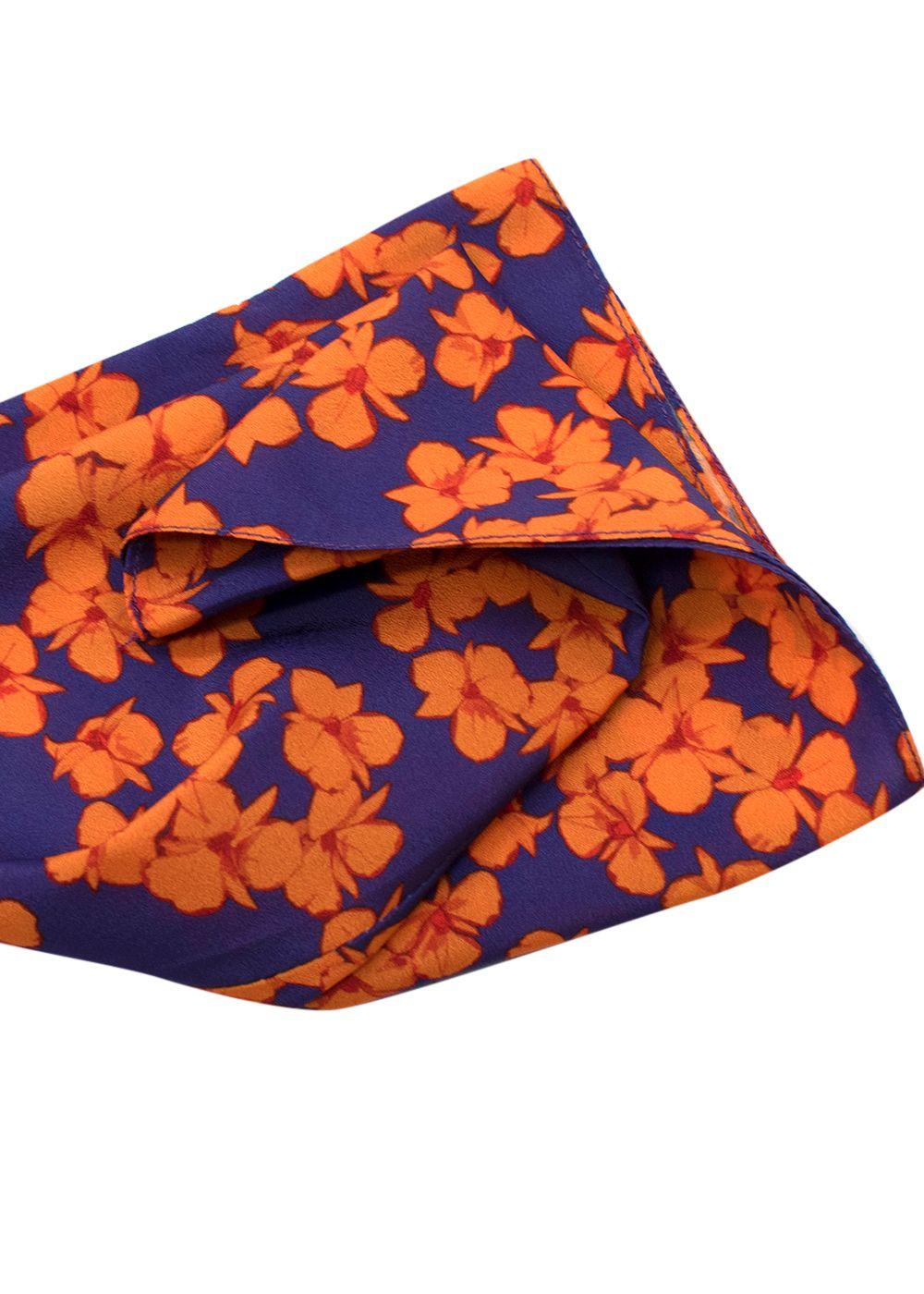 Orange and Purple Floral-print Dress