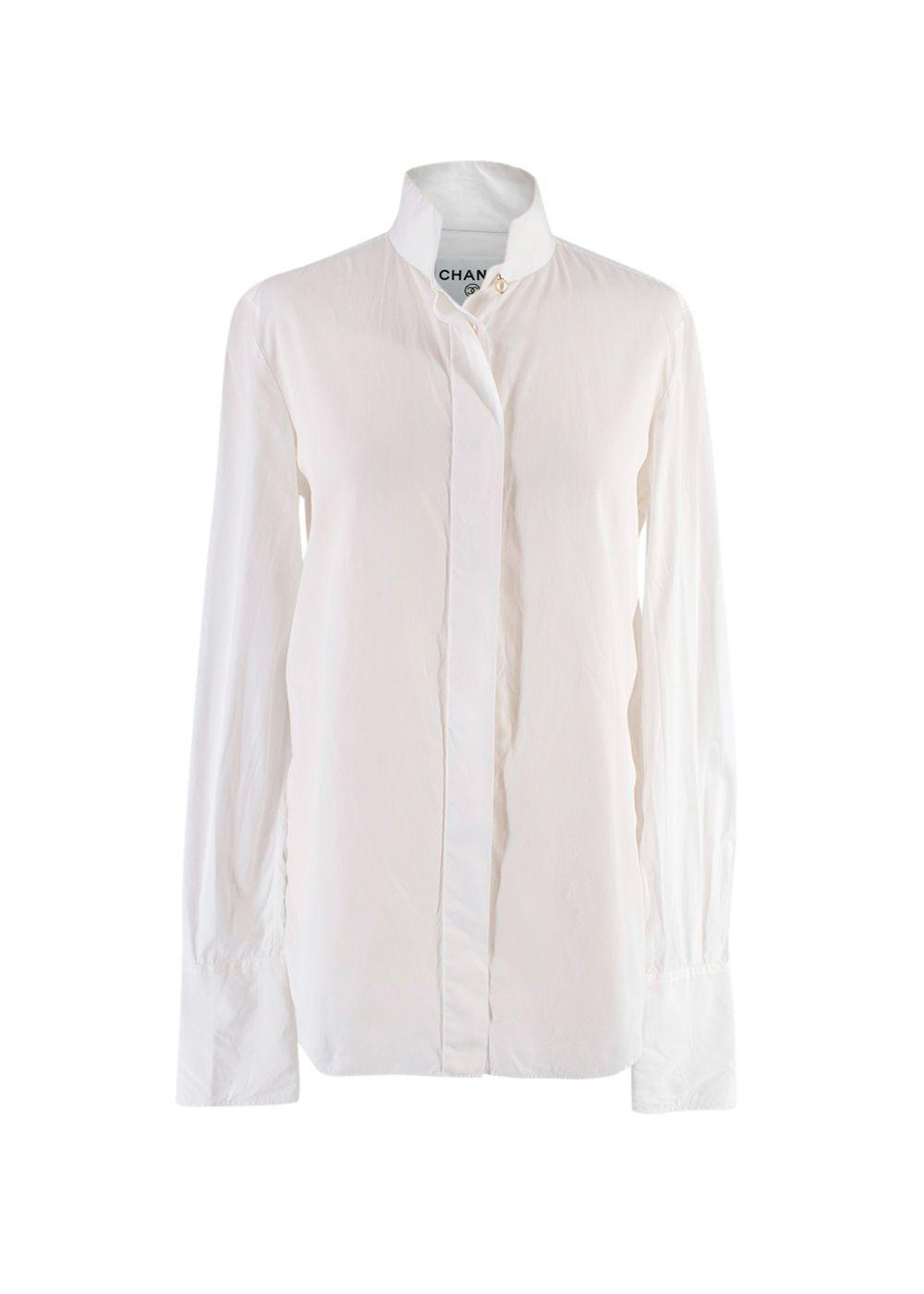 Vintage High Neck Button Up Cotton Shirt
