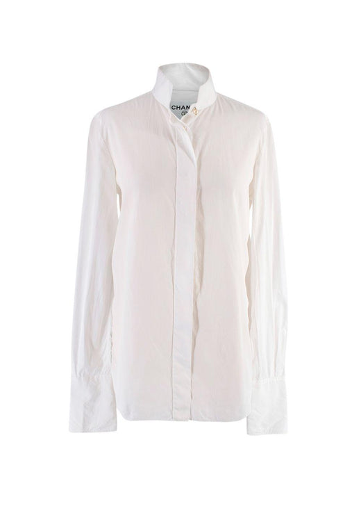 Vintage High Neck Button Up Cotton Shirt
