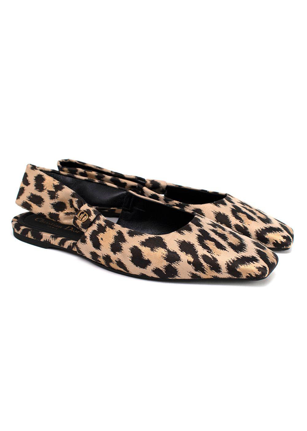 Leopard Print Mizza Slingback Flats