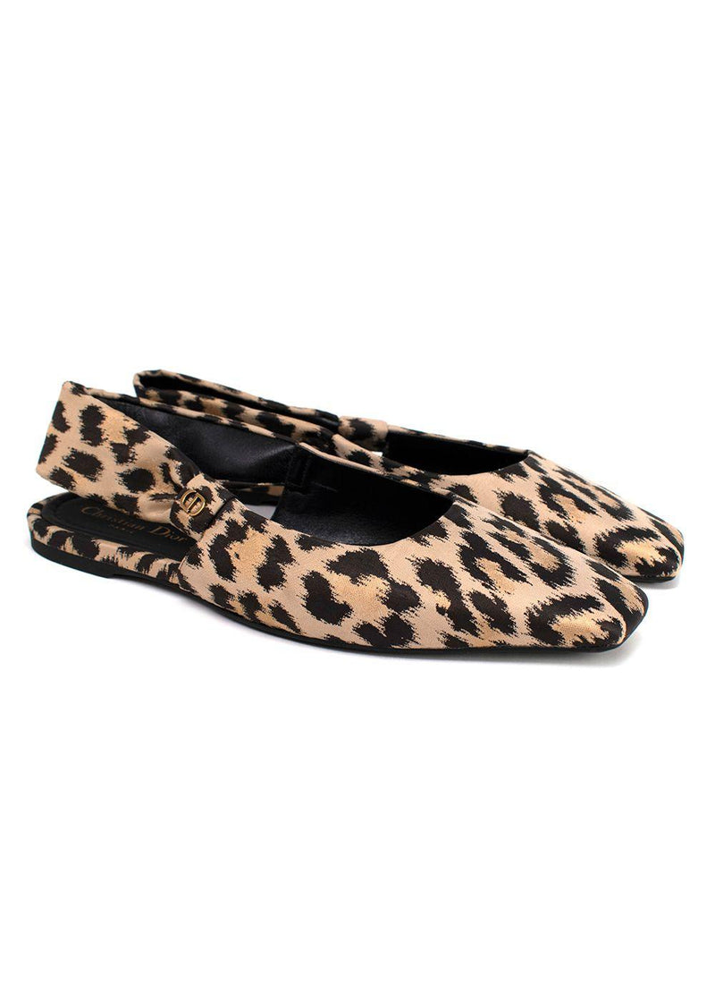 Leopard Print Mizza Slingback Flats