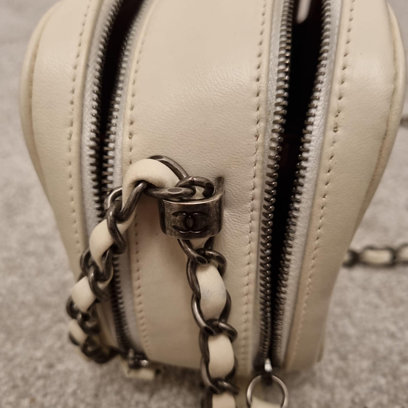 Chanel White Coco Boy Camera Bag