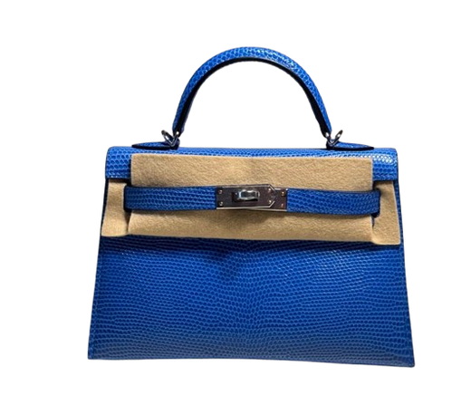 Hermes Rare Bleu Sapphire Mini Kelly II - Full set with receipt No CITES