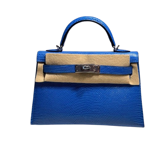 Hermes Rare Bleu Sapphire Mini Kelly II - Full set with receipt No CITES