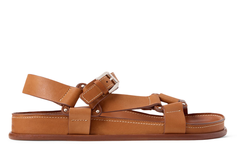 Ralph Lauren Collection Leather Nolen Flat Sandals
