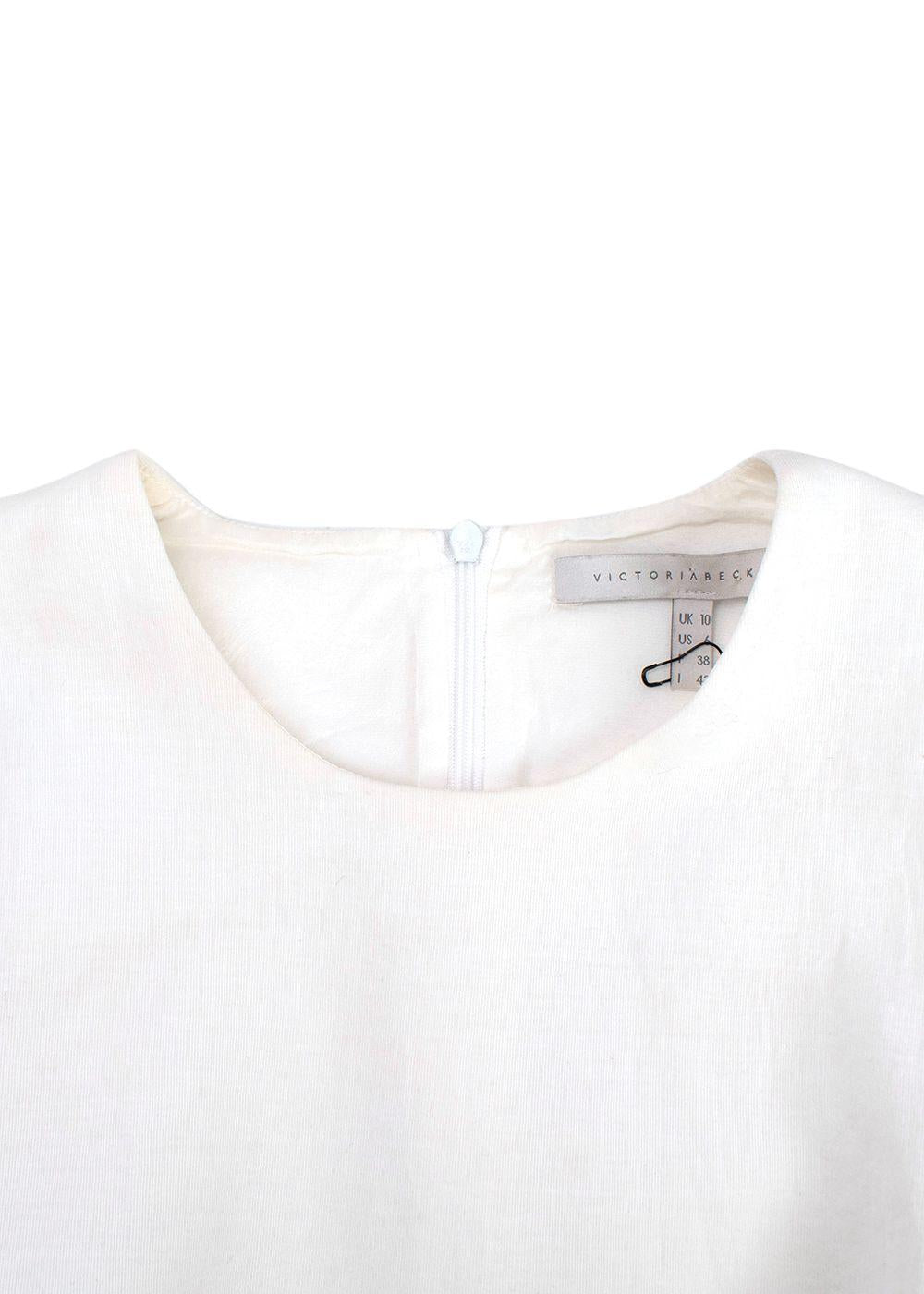 Victoria Beckham White Sleeveless Crepe Top