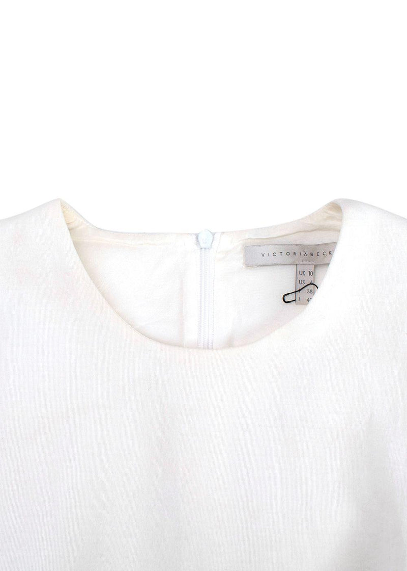 Victoria Beckham White Sleeveless Crepe Top