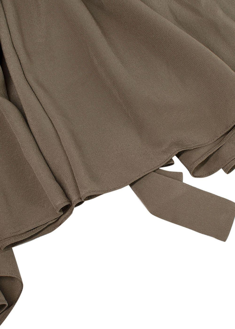 Vanessa Bruno Khaki Belted Silk Shirt Dress