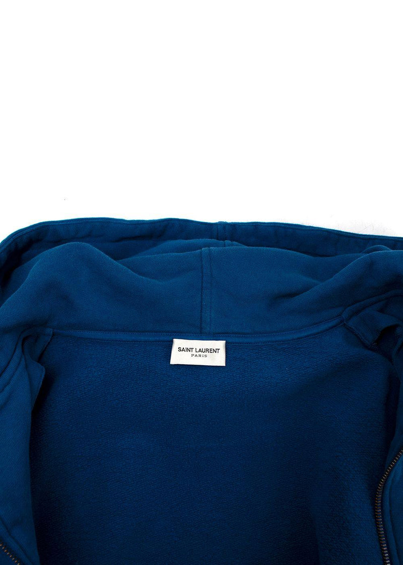 Saint Laurent Blue Zip Up Hoodie