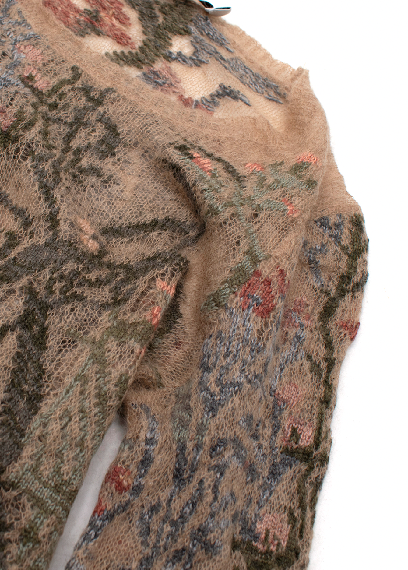 Dior  Beige Floral Mohair Blend Jumper