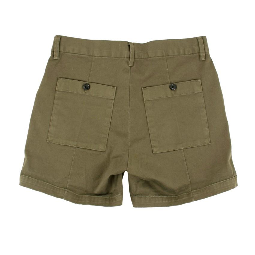 Frame Army-green Le Cuffed Shorts