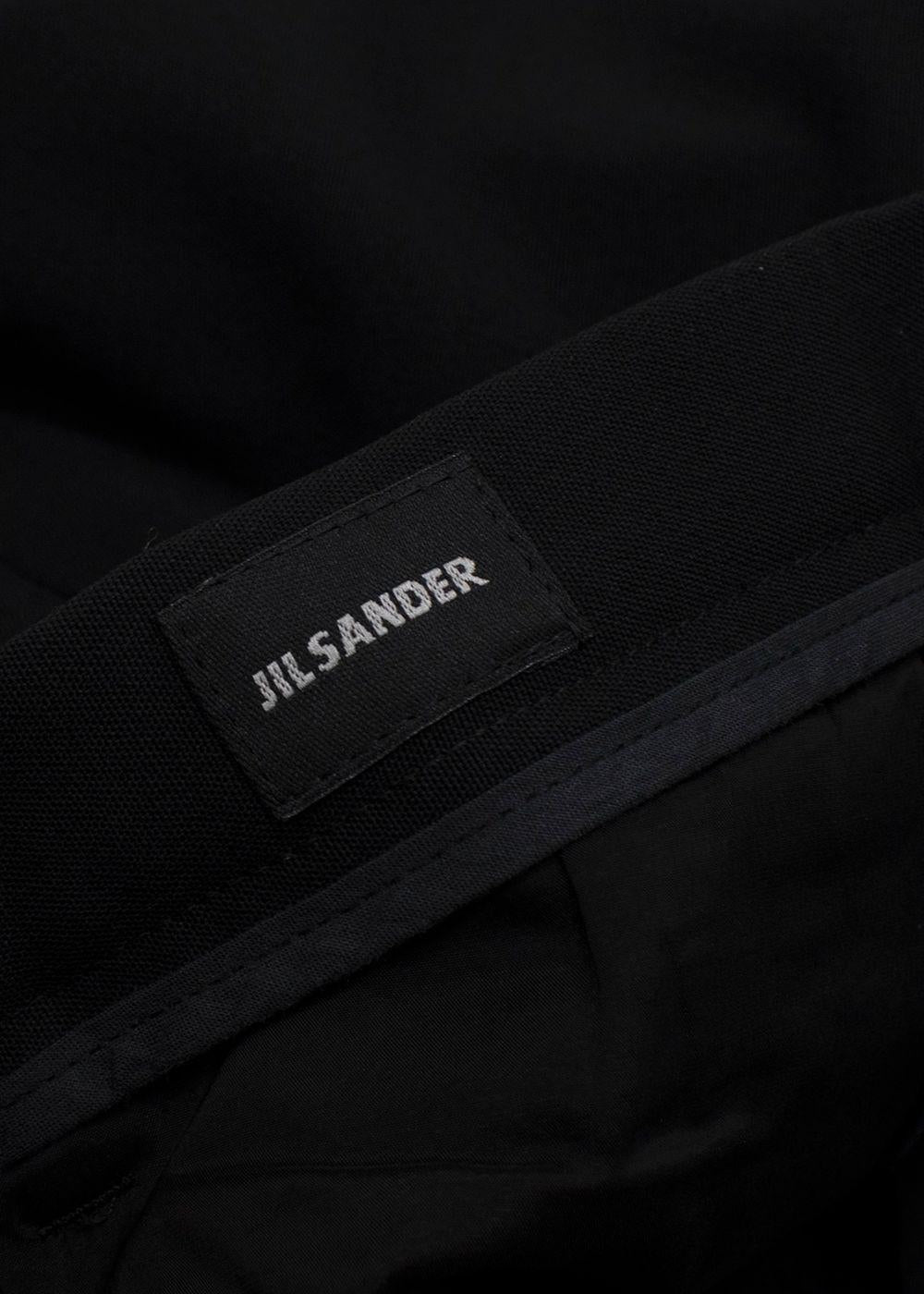 Jil Sander Black Single Breasted Wool Blend Suit