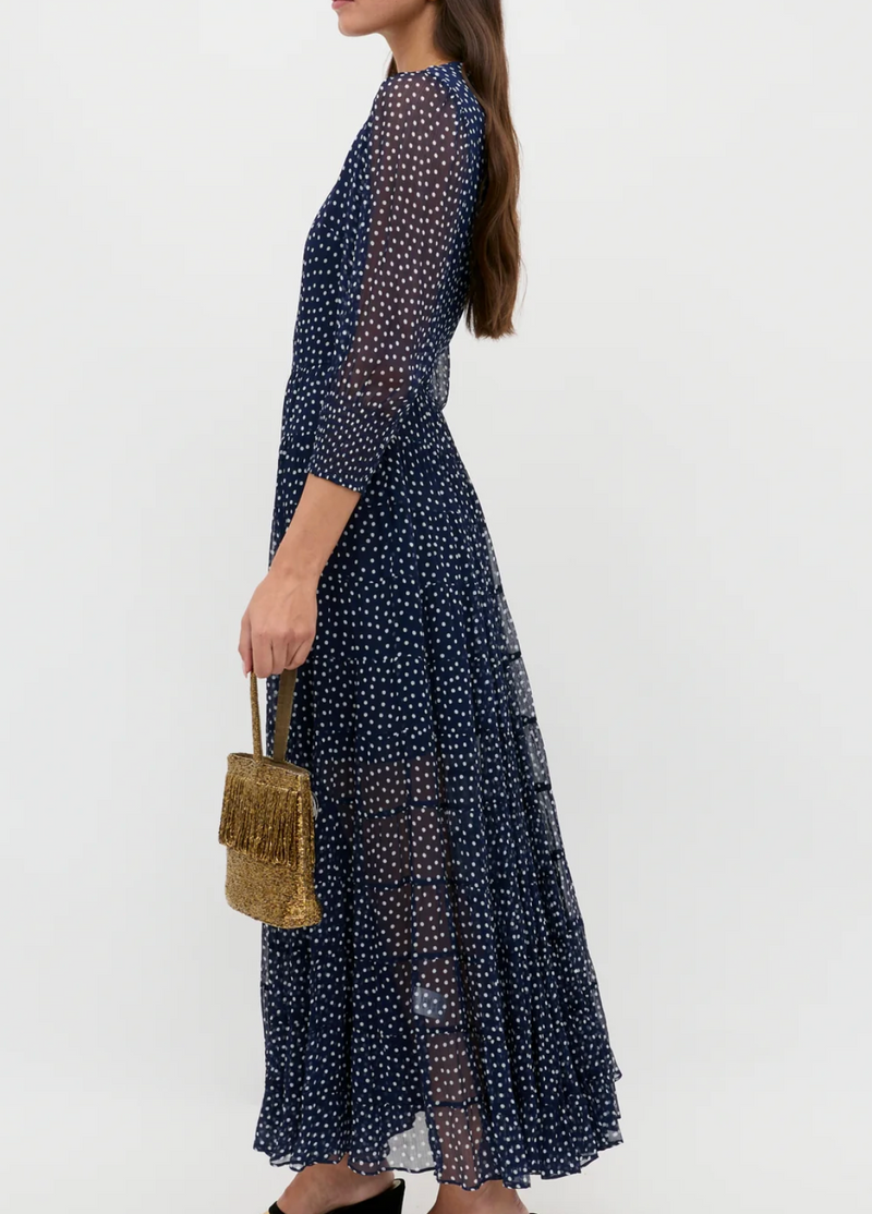 Rixo Kristen Georgette Midi Dress
