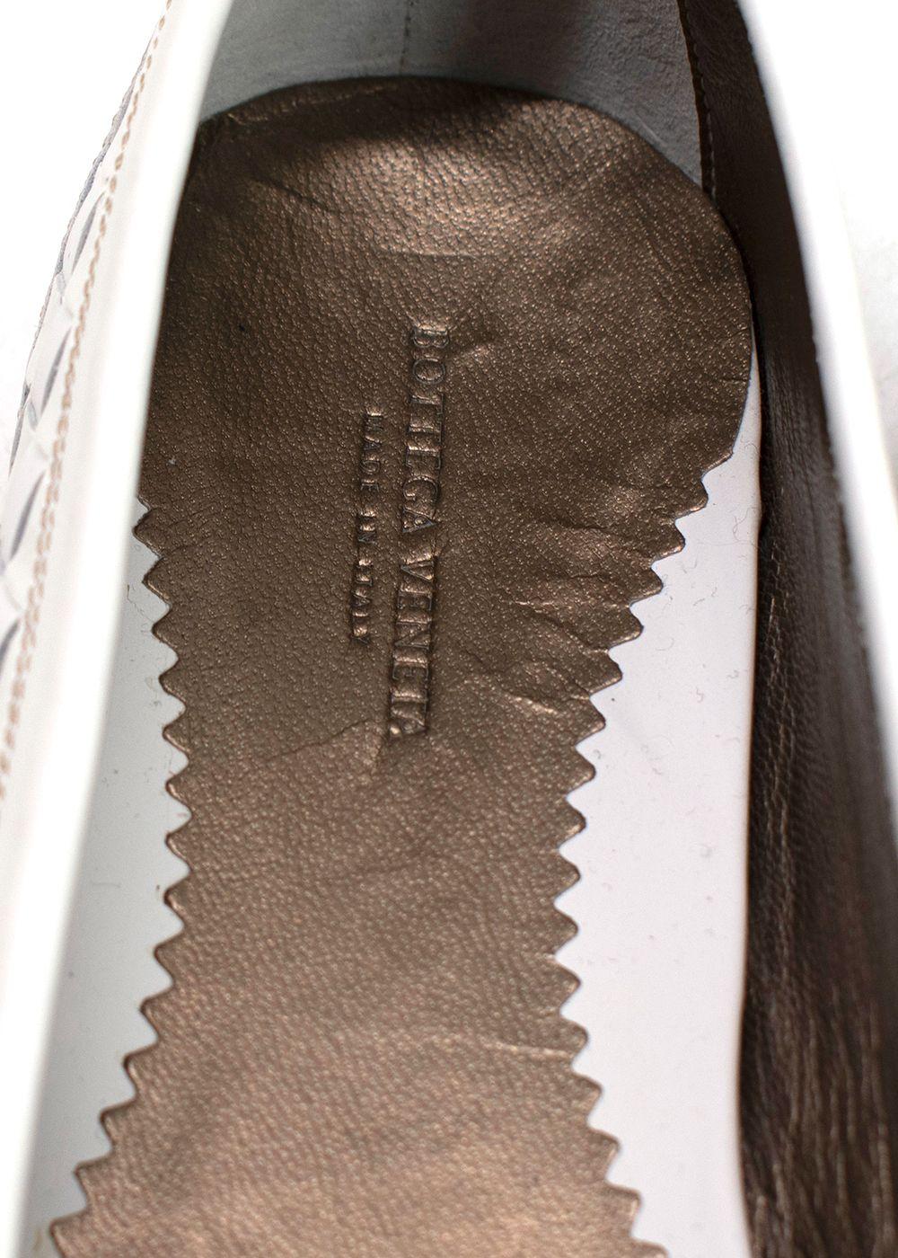 Bottega Veneta White Intrecciato Laser-cut Loafers
