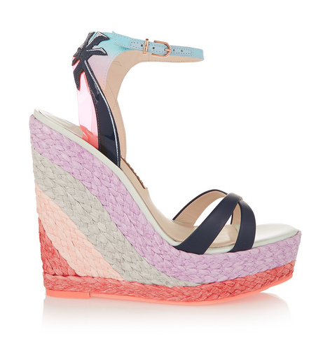 Sophia Webster Lucita Malibu leather wedge sandals