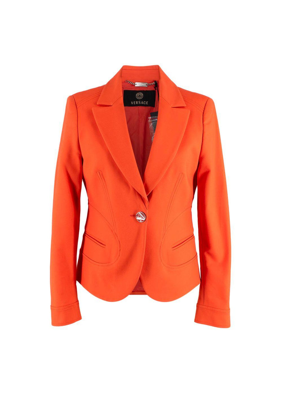 Versace Orange Single Breasted Blazer