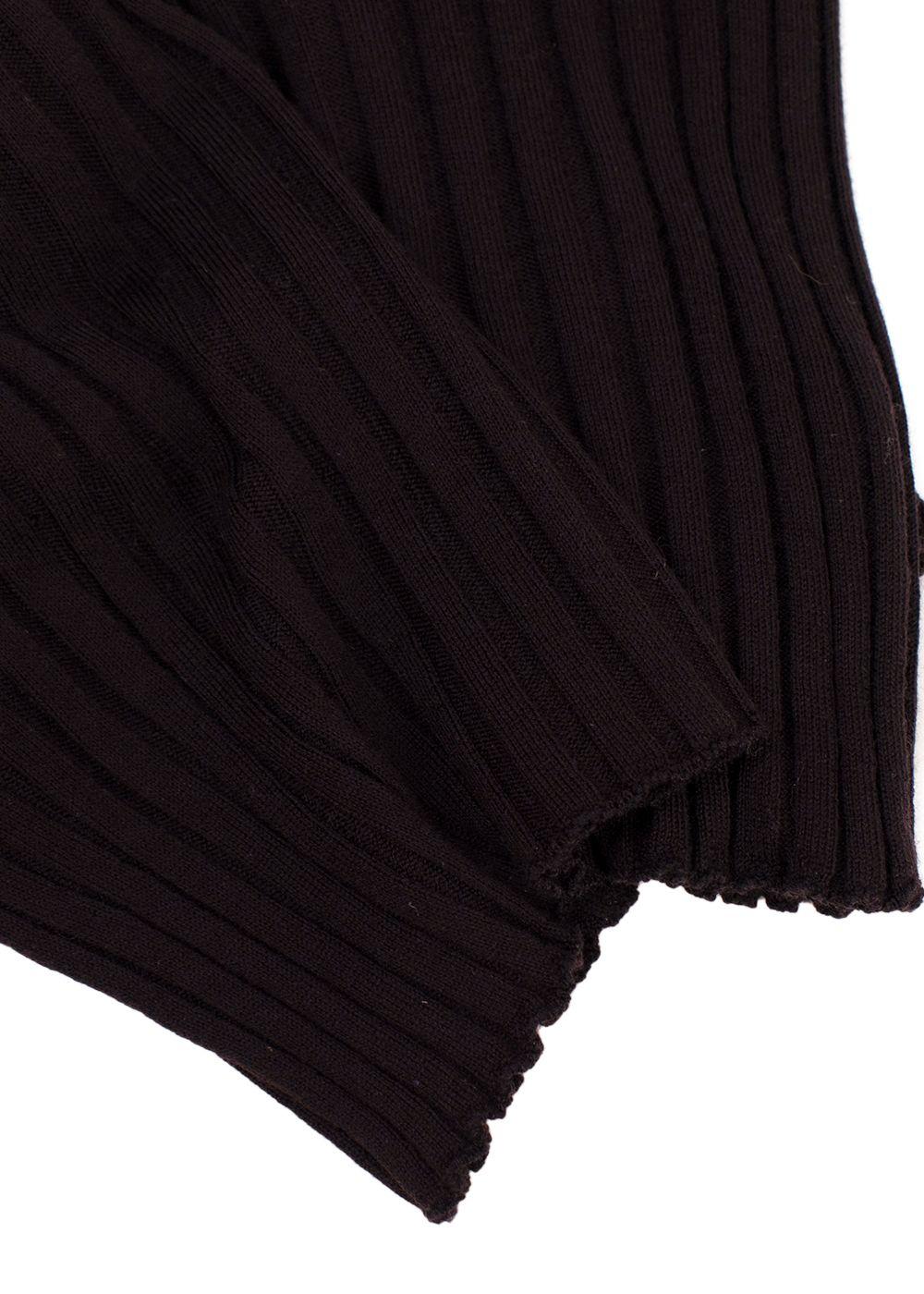 Bottega Veneta Dark Brown Long Sleeve Ribbed Top