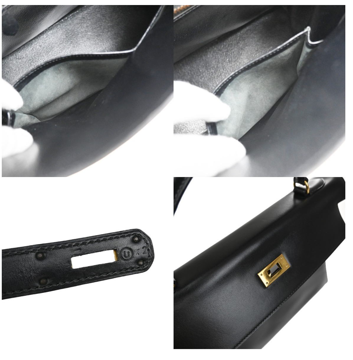 Hermes Black Kelly With Gold Hardware 32Cms