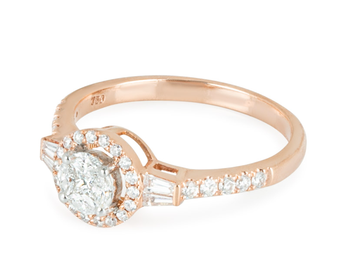 18kt Rose Gold Diamond Engagement Ring