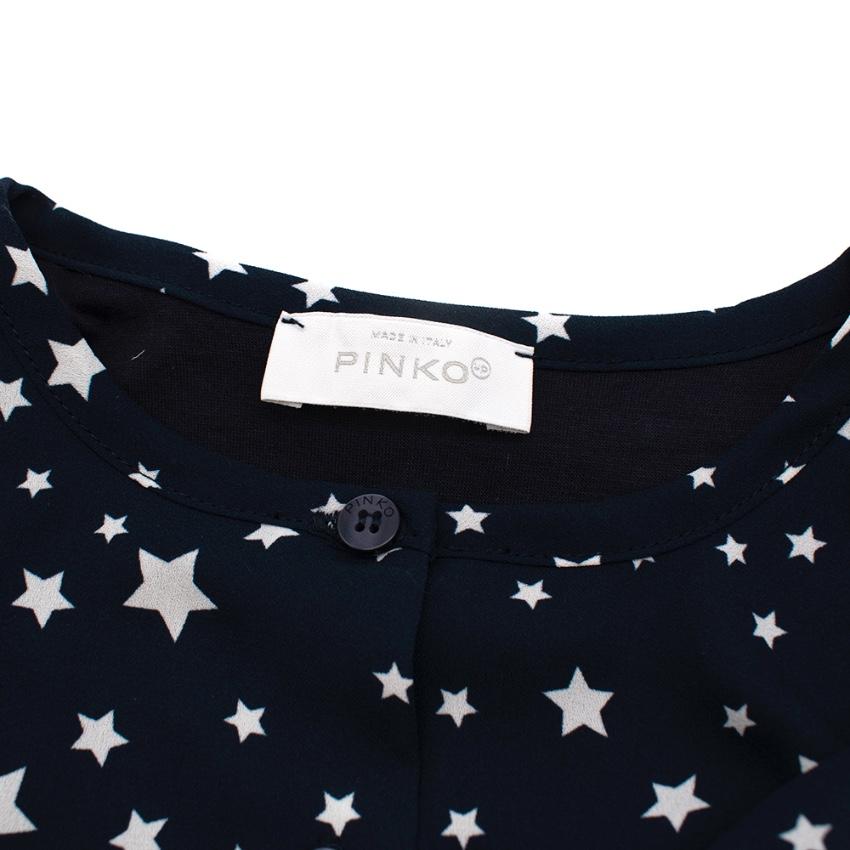 Pinko Navy Star Print Long Sleeve Dress