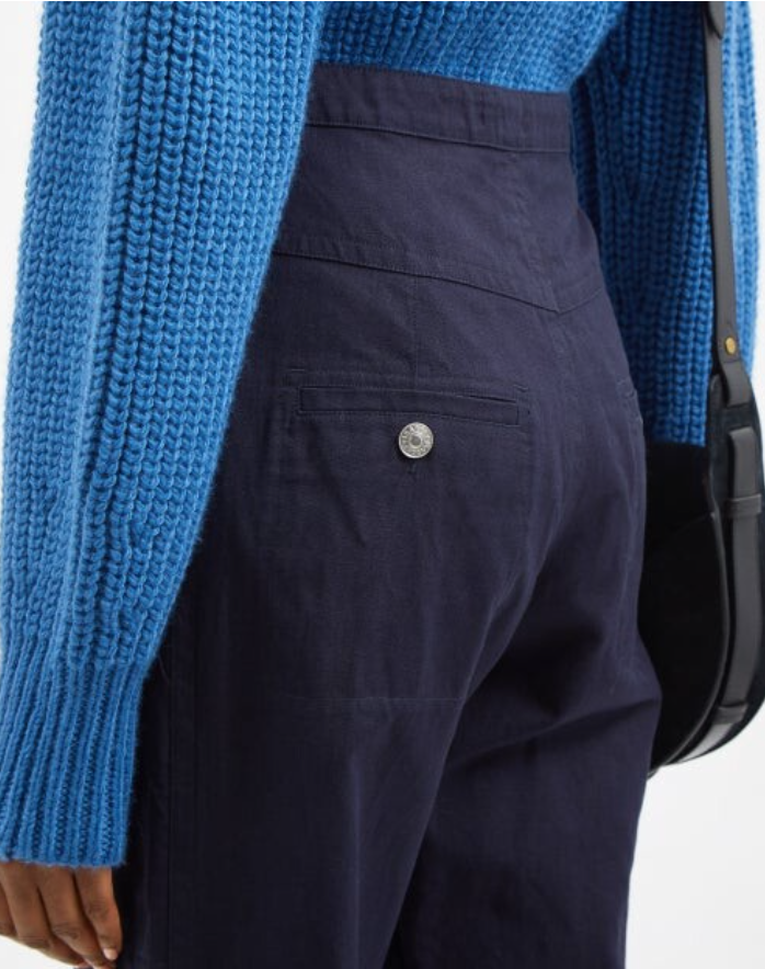 Isabel Marant Etoile Navy 'Phil' Trousers with Silver Zip