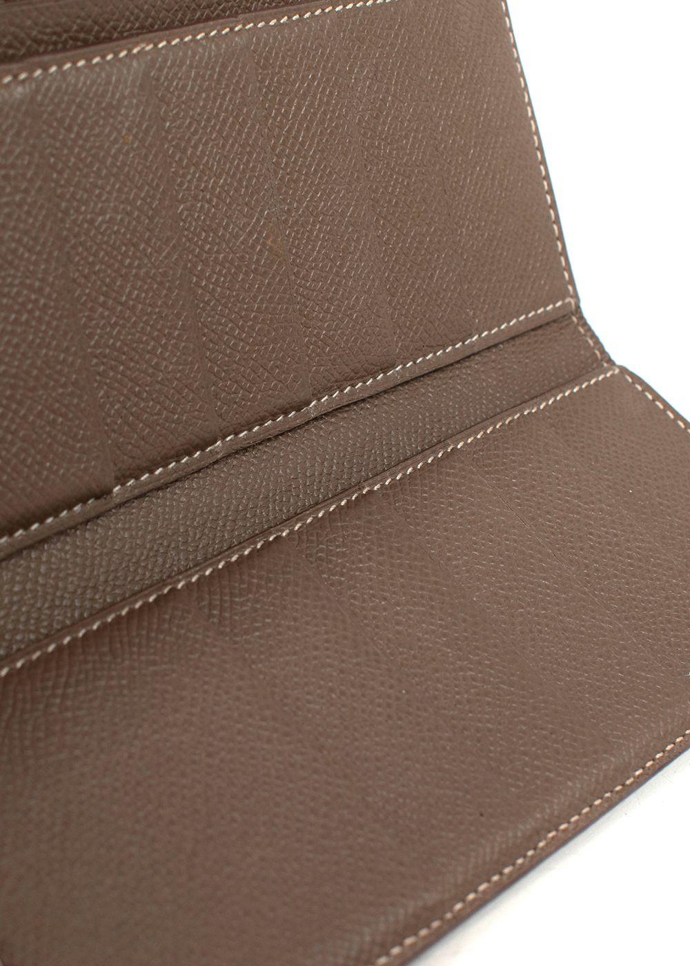 Hermes Etoupe Bearn Wallet With Gold Hardware