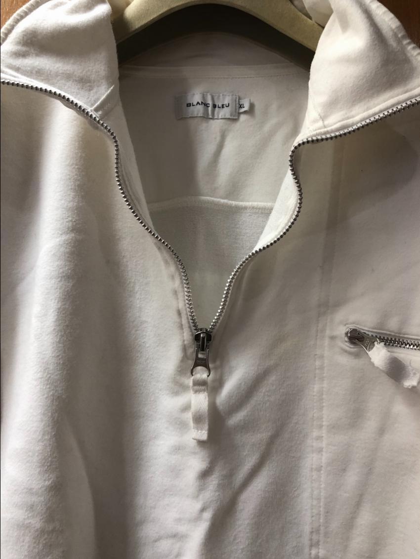 Blanc Blue Funnel Neck Lightweight Sweatshirt