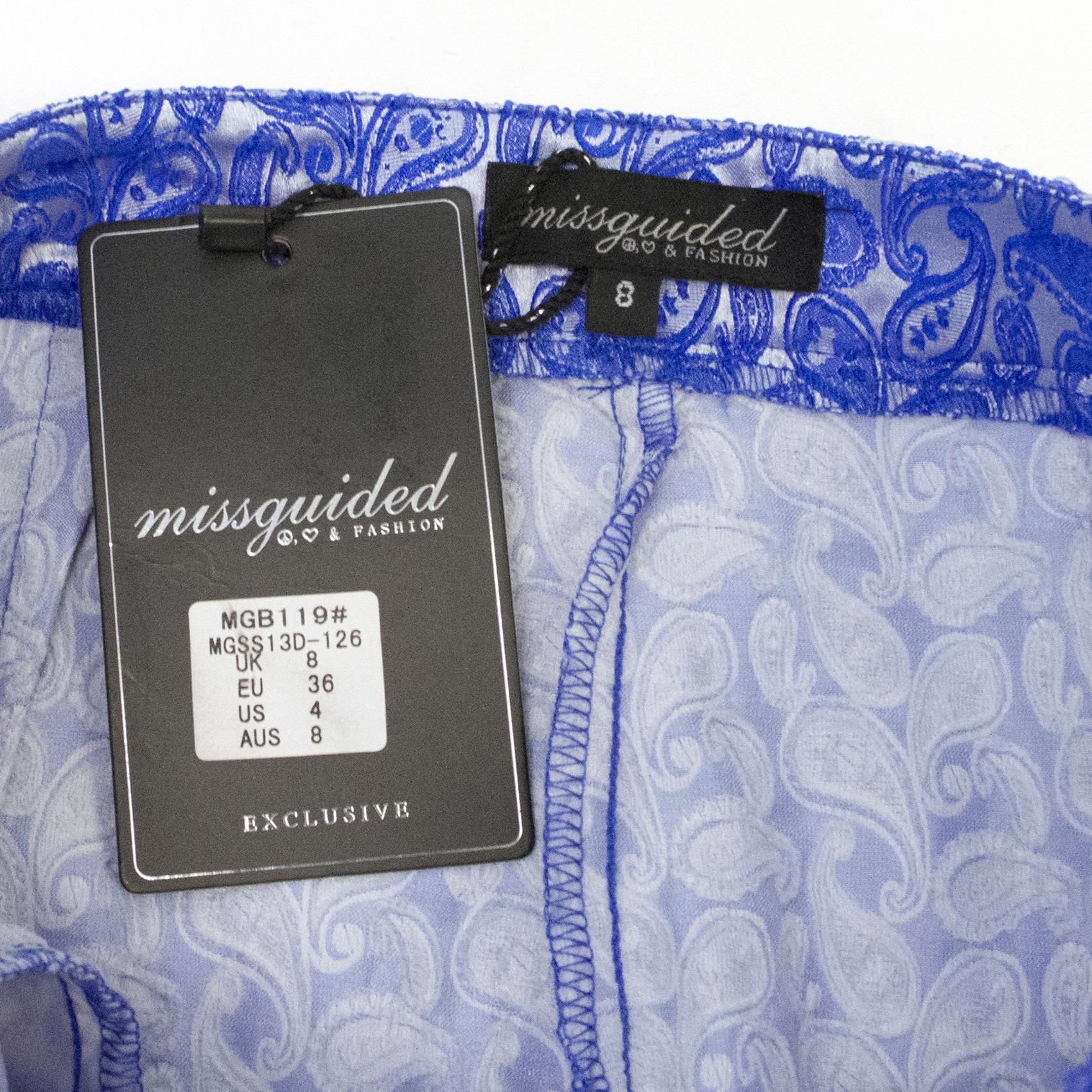 Missguided Blue Paisley Print Trousers