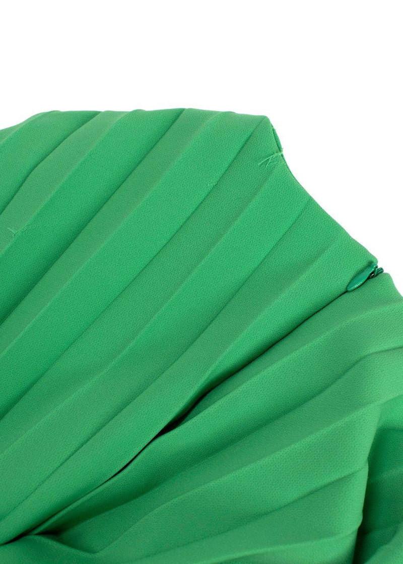Awake Mode Green Pleated Cady  Blouse